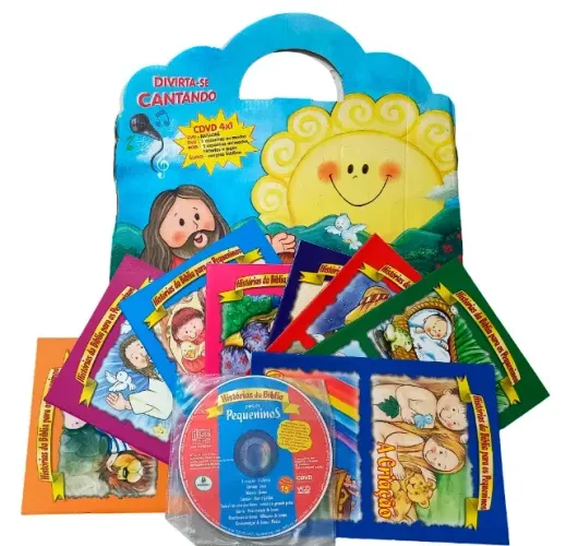 Kit Evangélico Histórias Da Bíblia para os pequeninos (1cd 8livretos)
