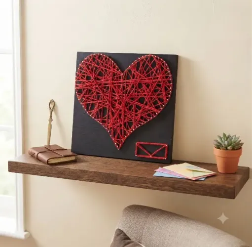 Quadro Placa Decorativa Artesanato Coração