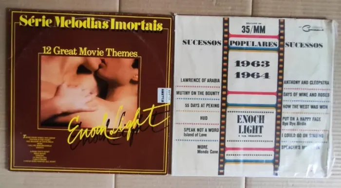 2 Lps Enock Light: Sucessos Populares e 12 Great Movie Themes