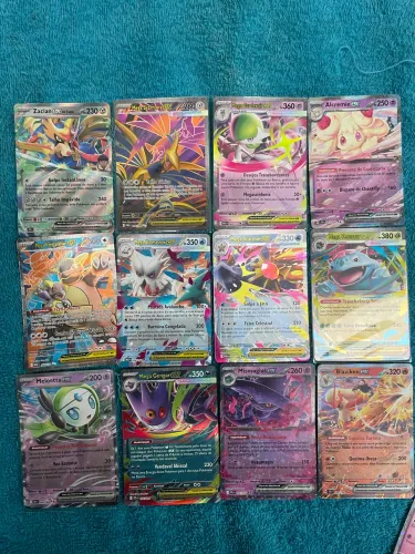 Lote com 12 Cartas Pokémon TCG (Ex / Mega Ex) originais NM 