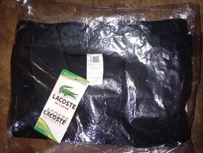 Camisa preta Lacoste G/GG Original