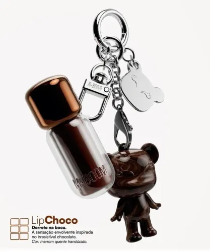 Gloss MBOOM Secret Boom Box Lip Choco + Chaveiro Colecionável
