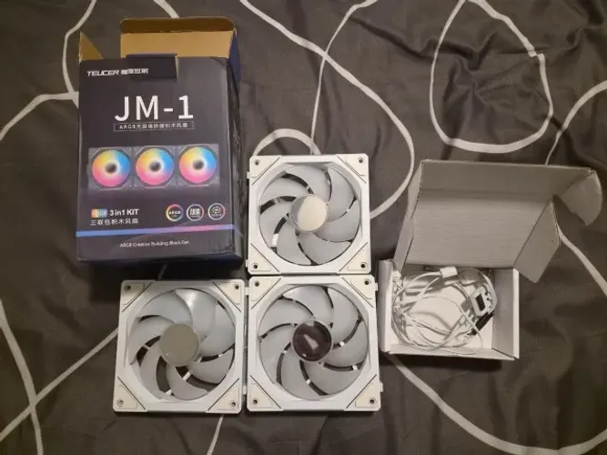 3 Fans Ventoinhas Teucer Jm-1 120mm Wireless, Uni Fan, Argb