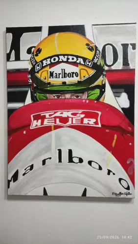 Tela pintura acrílica Ayrton Senna
