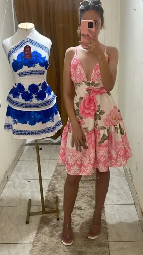 Vestido Floral Rosa Feminino Novo | Vittoria Closet