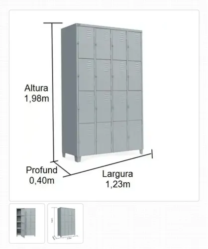 Guarda Volumes Metal - Roupeiro 16 pts