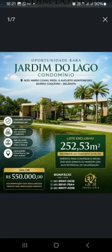 Jardim do Lago, Vendo excelente Lote, área: 252,53,