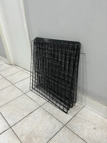 Cercado Aramado Pet 12 Telas 60x60 cm / Canil Modular Preto