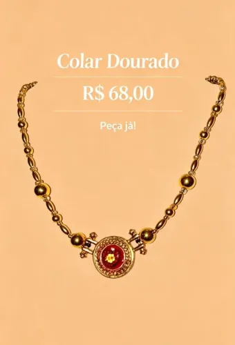 Cordão com pingente deslumbrante , elegância!