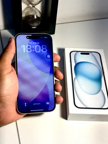 iPhone 15 ( Branco ) 128gb Impecável - Todo Original + Completo (Aceito Trocas)