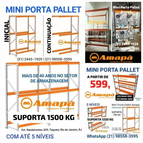 Mini Porta Pallet Amapá Altas Cargas a partir de 599,00* - Produto Novo