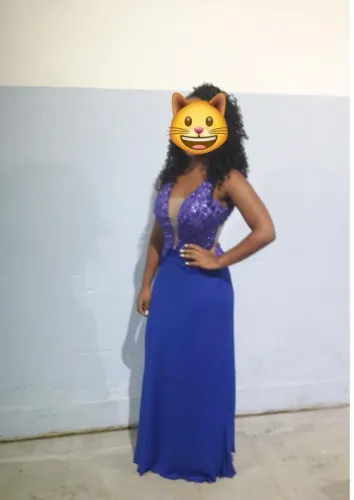 Vestido de festa, azul royal.<br>Formatura, Gala, Casamento.