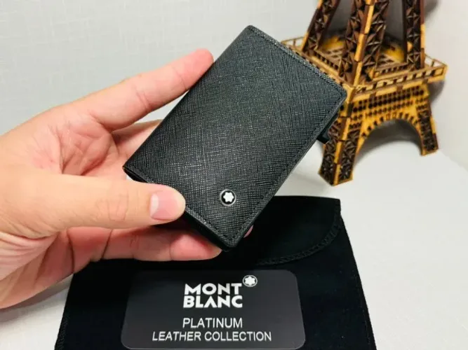 CARTEIRA MINI MONTBLANC COURO TEXTURIZADO PREMIUM AUTOMATICA 