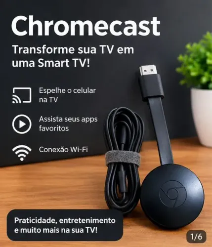 Chromecast Google 100% Original (Transforme Sua TV Em Smart)<br>