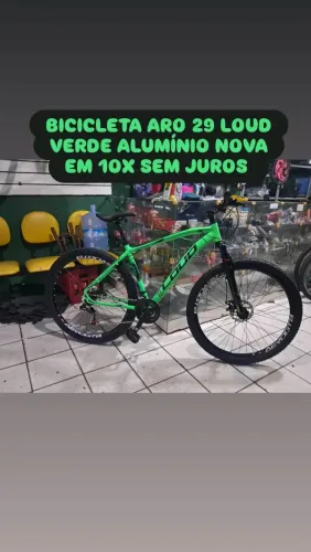 BICICLETA ARO 29 LOUD VERDE ALUMÍNIO NOVA EM 10X SEM JUROS 