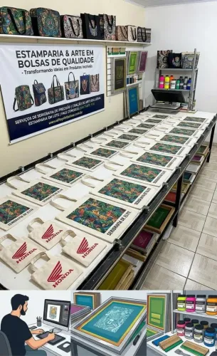 Serigrafia Silk em Bolsas Mochilas EcoBag