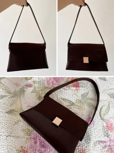 bolsa de ombro marrom 