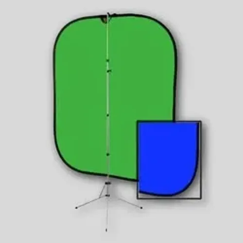 Fundo Dobrável Azul/Verde com Tripé - 1,8 x 2,1 m
