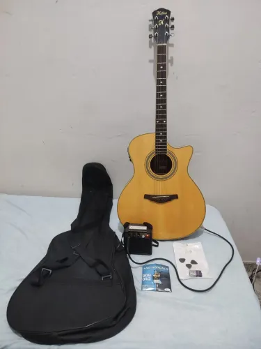 Violão elétrico Hofma + itens da foto