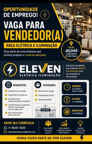 VENDEDOR ELETRICA E ILUMINAÇÃO