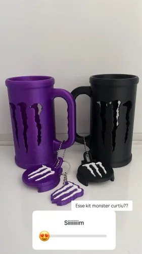 Suporte lata Monster + abridor + tampa
