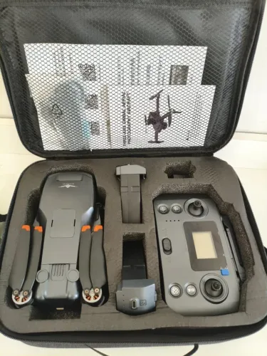 Drone com Câmera KF106 Max 4k Gimbal 3 Eixos 3 Bateria + Bolsa