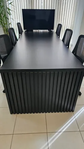 Mesa de reunião para escritório para 6 cadeiras preta