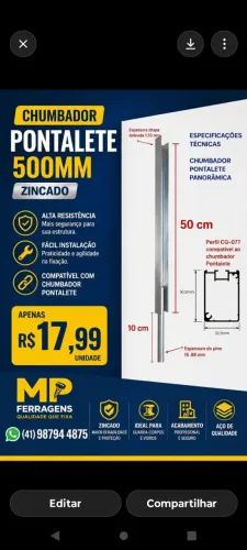 Chumbador Pontalete 500mm