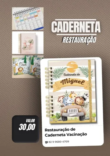 Restauração de caderneta