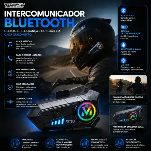 INTERCOMUNICADOR BLUETOOTH V10 (novo na caixa)