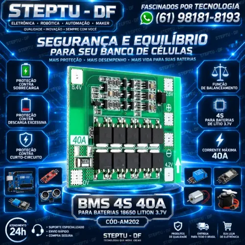 Bms 4s 40a Para Para Baterias 18650 Lition 3.7v Arduino Automação Robótica COD-AM202  