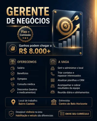 Gerente com referências !! 