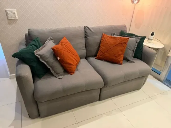 Sofá Cama Cinza 2 Lugares