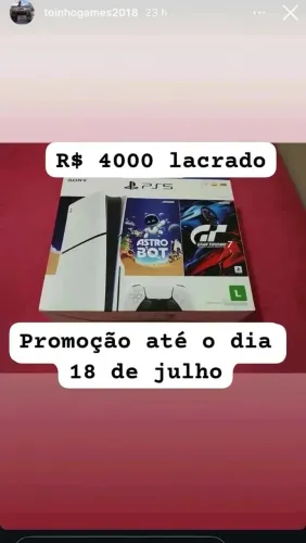 PS5 mídia física na promoção r$ 4000