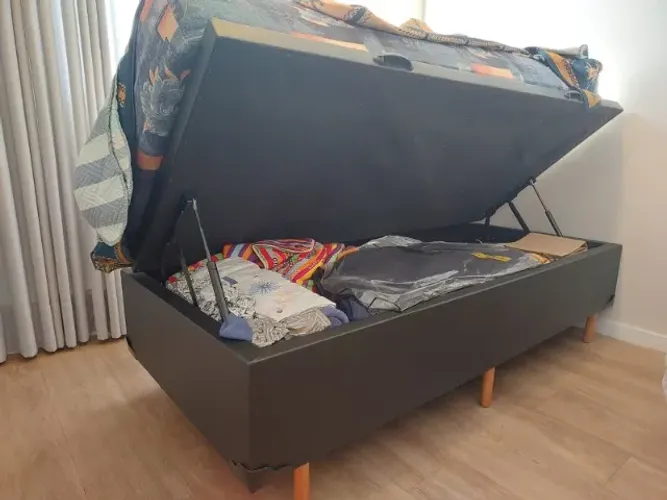 Cama baú solteiro nova + colchão