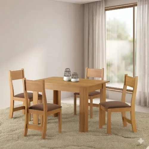 Mesa de Jantar Palace com Cadeiras Brisa Bombom - Frete Grátis