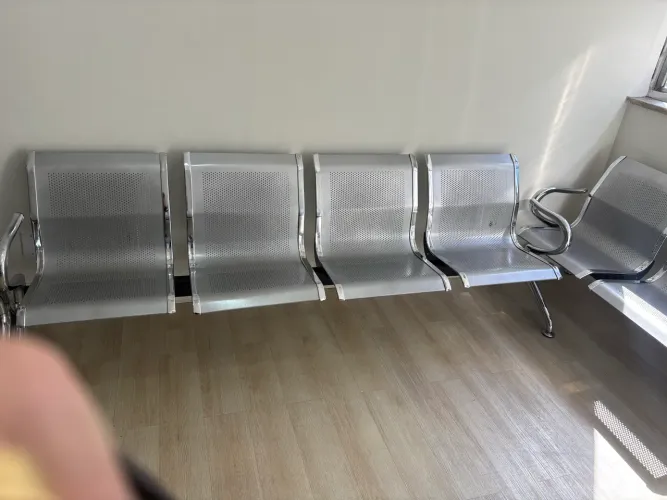 Conjunto de 5x Longarinas Aeroporto Cromada 3 e 4 Lugares