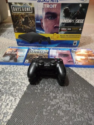 VENDO PS4 SLIM + 2 CONTROLES + 4 JOGOS
