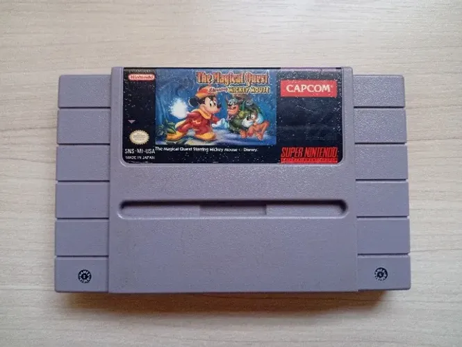 The Magical Quest Mickey ORIGINAL com Manual e Caixa Cortada para Super Nintendo
