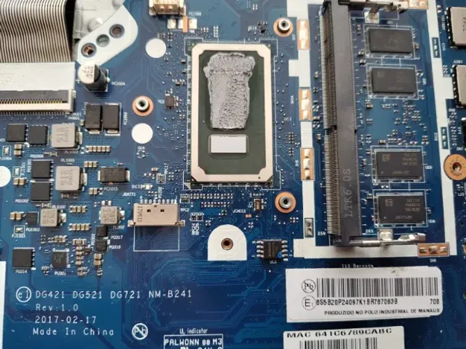 Placa Mãe Ideapad 320-15ikb I3-6006u Ddr4 Nm-b241 Azul