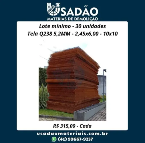Tela Q238 5,2mm - 2,45 X 6,00 10x10