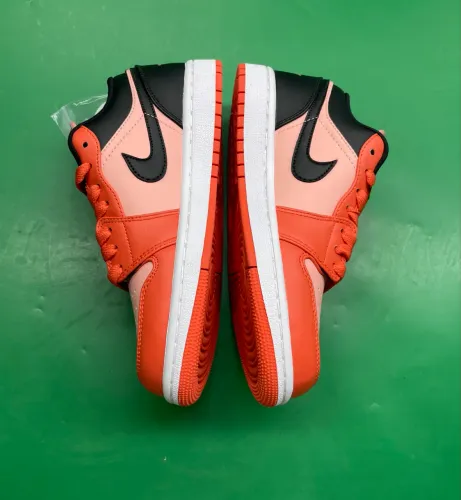 tênis nike air jordan 1 low rosa laranja preto