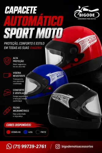 Capacete Automático Sport Moto Pro Tork