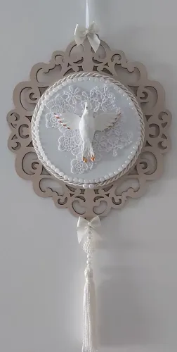 Mandala de Espirito Santo - bege e branco