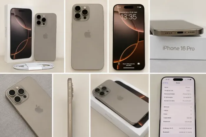 iPhone 16 Pro 256GB Natural Titanium Bateria 92% Desbloqueado EUA