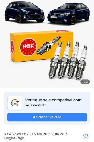 Vela de ignição ngk para hb20