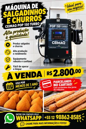 MÁQUINA DE SALGADINHOS E CHURROS À VENDA!