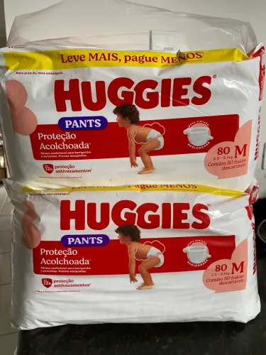 Fralda Huggies Proteção Acolchoada (180 tiras)