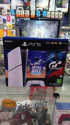 Ps5 slim seminovo caixa garantia nota 3 meses de uso confira