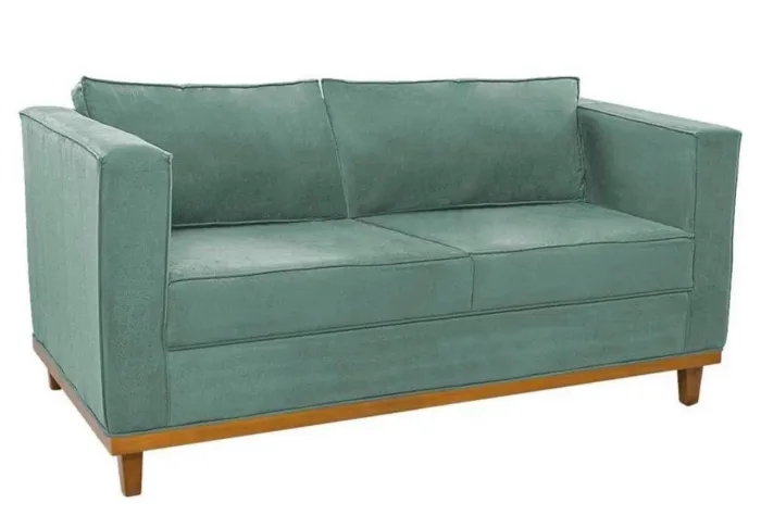 Sofá 2 lugares azul Tiffany praticamente novo, sem nenhuma problema ( c 1,40 x p 81 x a 68